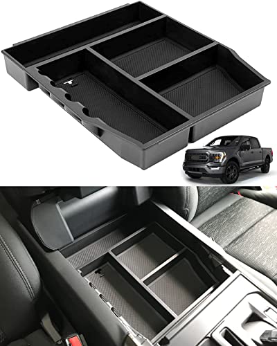 TopLight Center Console Armrest Box Organizer Tray Fit for 2021 Ford F150 Full Center Console Front Row 2 Seats Only Truck Interior Accessories,with Anti Slip Mat(Full Console w/Bucket Seats ONLY)