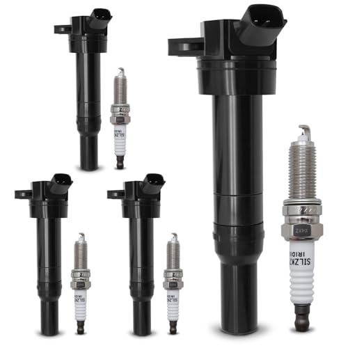 Image of UF651 Ignition Coil Pack & Double Iridium Spark Plug 9723 for Kia Hyundai | for Kia 2012-2019 Soul 2014-2018 Forte / Hyundai 2011-2020 Elantra 2014-2021 Tucson 27300-2E000 & 18846-11070 1.8L 2.0L l4