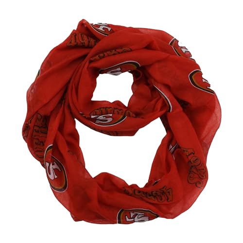 Littlearth NFL San Francisco 49ers Sheer Infinity Scarf, Team Color, 70” x 25” by Littlearth - Used condition - US$13.66