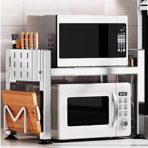 Support de micro-ondes extensible et réglable, étagère robuste en acier - 2