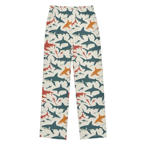 Pajama Bottoms, Pattern Of Sharks Silhouette Sleeping Pant Lounge Wear Pajamas Long Pants Sleepwear