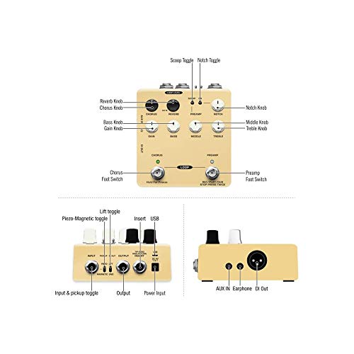 WSMLA Band Créateur et for Plancher Acoustique Préampli + DI pédale d’effet avec Chorus Reverb 60 Geler Boucle for… - Les Beatles, Paul McCartney, John Lennon, RIngo Starr, George Harrison WSMLA Band Créateur et for Plancher Acoustique Préampli + DI pédale d'effet avec Chorus Reverb 60 Geler Boucle for… – Image 7