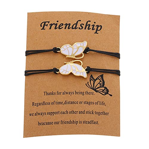 Joyivike Bracelets Carte Papillon, Bracelet de Carte de souhaits réglable, Bracelet Papillon promesse amitié Cadeaux Carte de voeux Bracelet pour Amis Soeurs Cover