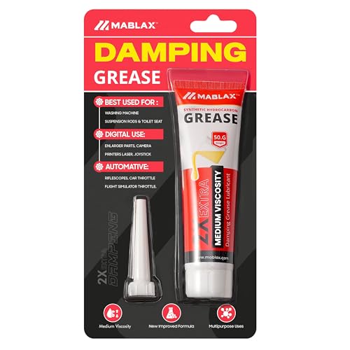 Mablax Damping Grease Washing Machine Suspension Rod 50g - Medium-Viscosity Lubricant for Suspension Rods, Toilet Seats, Car Doors, Cameras & Joystick | Dampening Grease Washing Machine