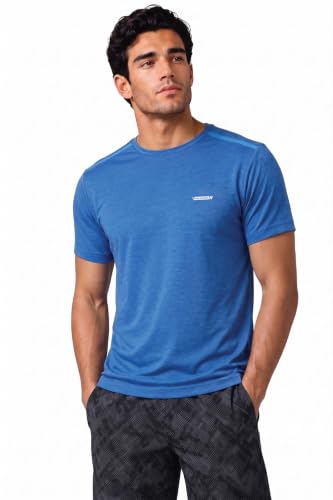 Image of Van Heusen Men's Running T-Shirt | Regular Fit | Crew Neck | Soft Breathable Mircofiber | Casual Wear | Summer Favorite | Shoulder Bonding |Sports T-Shirt | Style 61005