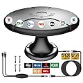 Long Range RV TV Antenna Outdoor Digital HDTV Antenna, Amplifier Signal Booster 16ft Coaxial Cable - for Camper, RV Trailer Truck Caravan Boat (Black)