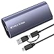 M.2 NVMe SSD Gehäuse(NVMe & SATA) 10 Gbps USB3.2/ USB3.1 Gen2 m2 SSD Gehäuse with 2-in-1 Cable Werkzeuglos, USB Adapter für PCIe M-Key/M+B Key in 2280/2242/2230/2260, Aluminium Grey Enclosure