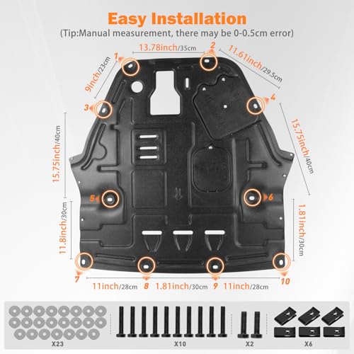 Image of Engine Splash Shield Case Guard Compatible with Hyundai Sonata 2020 2021 2022 2023 2024 Engine Cover Mud Flaps