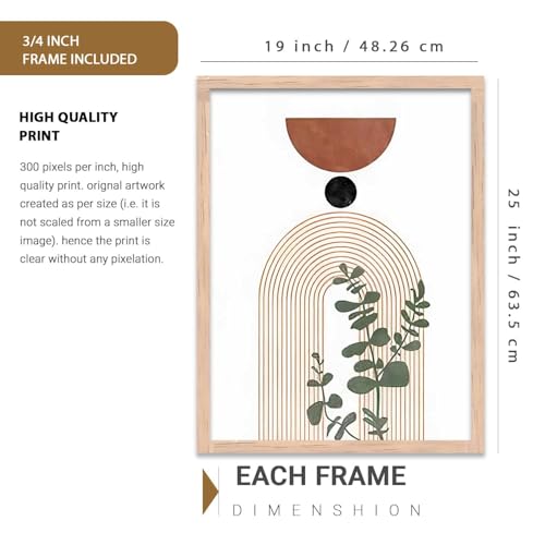 Image of kotart Boho Art Home Decoration Paintings With Frame For Living Room Bed Room Hotel Wall Decor Digital Reprint Set of 3 (19X25 inch)