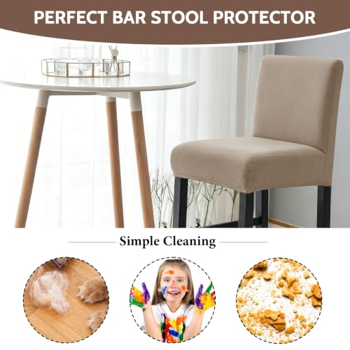 Image of FUANGUI Bar Stool Covers Set of 4, Waterproof Stretch Bar Stool Seat Covers | Washable Removable Bar Chair Covers with Backs Slipcovers, Bar Chair Covers Square for Kitchen Dining Room Cafe