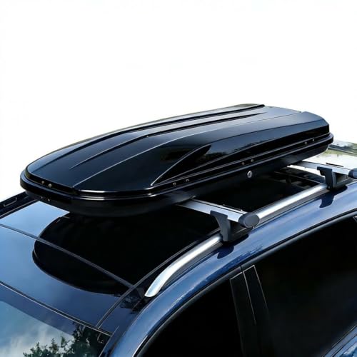 Rooftop Cargo Box Carrier, 19.4 Cubic Hardshell Rooftop Cargo Carrier, Dual-Side Opening, Universal...