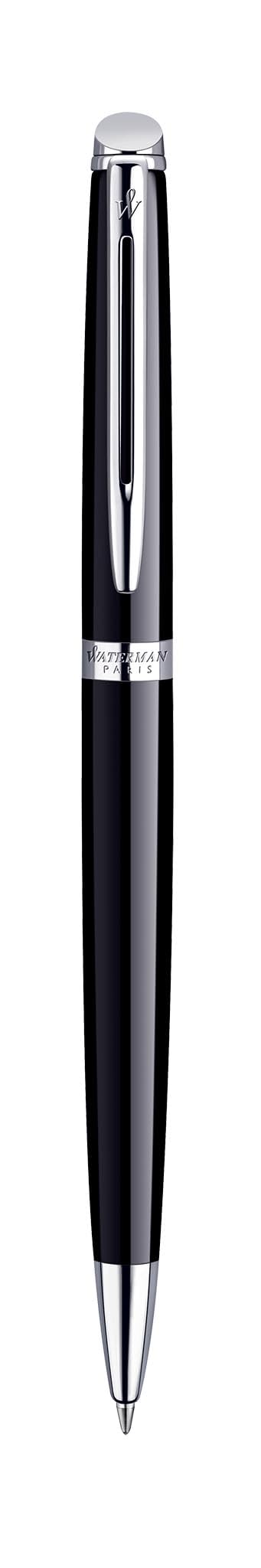 Waterman Hémisphère Kugelschreiber mit Gravur – Personalisiertes Luxus-Schreibgerät – Elegantes Geschenk für Damen und Herren – Blaue Tinte (LACK SCHWARZ C.C.)