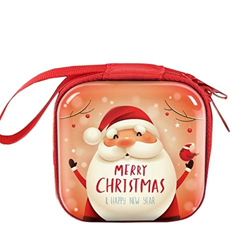 Preisvergleich Produktbild Unbekannt Münzfach Tasche Frohe Weihnachten Santa Schneemann Kinder Mädchen Süßigkeiten Münze Geld Brieftasche Geldbörse Kopfhörer Aufbewahrungstasche Beutel
