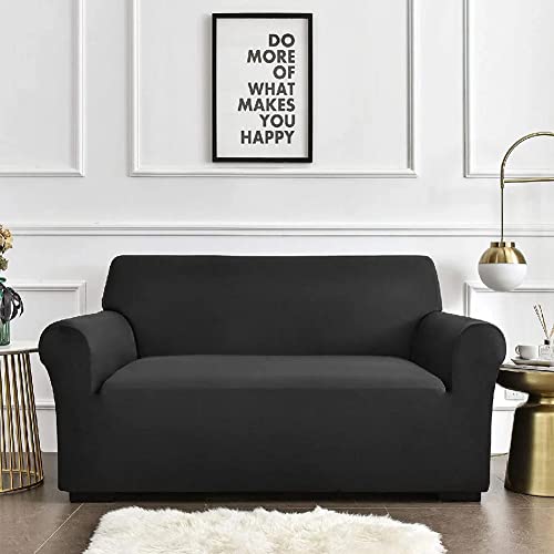 INMOZATA Housse de Canapé Extensible Housse Canapé 1/2/3 Places, Protecteur Canapé avec Accoudoirs, Revêtement de Canapé avec Bâtonnets de Mousse Antidérapante (3 Places, Noir) - Image 4