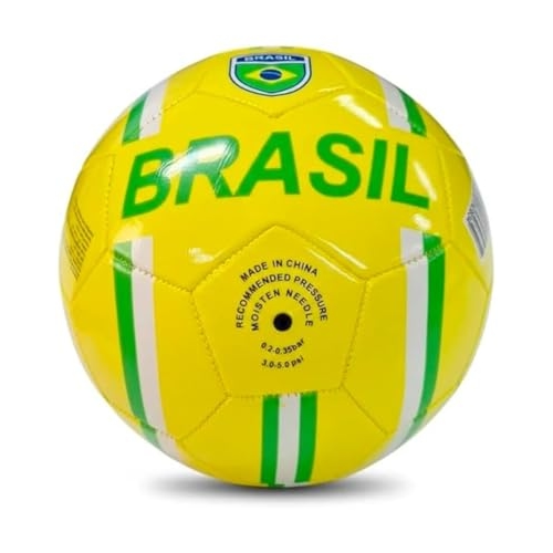 Bola de Futebol Profissional Brasil, Tamanho 5, Vários Modelos (Amarelo com Verde e branco...