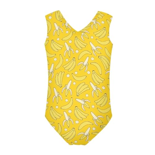 Image of Girls Cartoon Pattern One-Piece Swimsuits Sport Racer Swimwear Beach Bathing Suit, Size 5-14