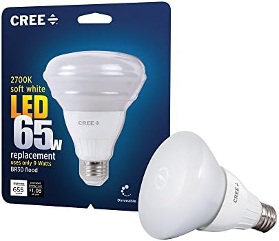 SDD xc ((Pack of 4) Cree 9-watt (65w) Soft White (2700k) Br30 Dimmable LED Flood Light Bulb (New Model), 33, 4 Count