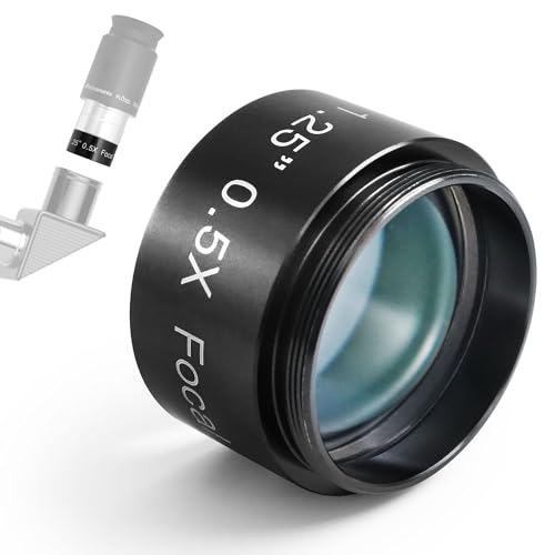 Astromania 0.5X Focal Reducer for Telescope, Fully Multi Coated Field Corrector Imaging Accessory for Telescope Eyepiece Visual and Photography Use - 1.25 inch Filter Thread 28.5x0.75mm on Both Sides