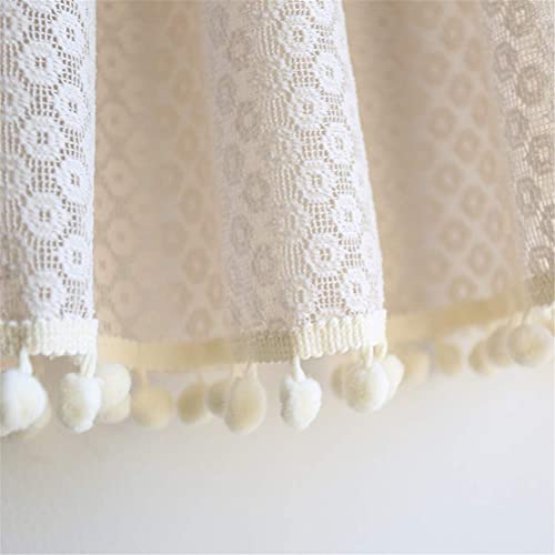 Cortinas cortas de gasa transparente con bordado floral que regulan la luz con elegancia 7