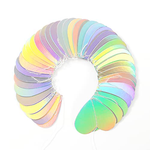 Image of Iridescent Disco-Holographic Heart Garland - 52Ft Wedding Hanging Decoration Neon Streamers Banner, Perfect for Bridal Shower, Birthday, Baby Shower, Engagement, Valentines Day Decor