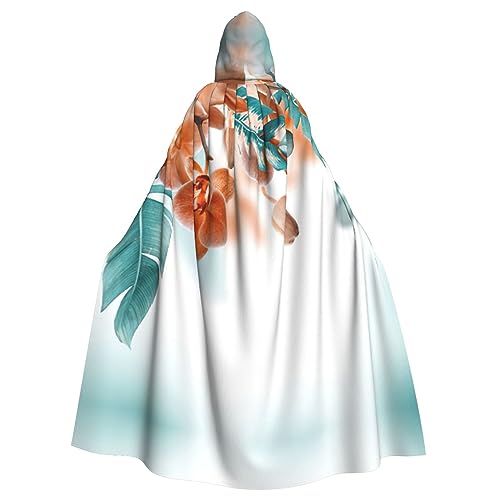 Cape à capuche de la Renaissance orchidée bleu sarcelle pour festival et soirée cosplay