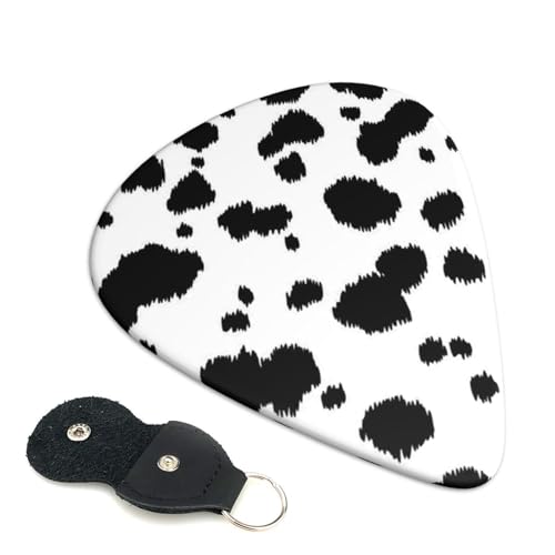 エレキギター ベース用ピック ウクレレ ギター ダルメシアン プリント 弦楽器 アニメ ファッション 音楽愛好家 人差し指楽器ピック 6個パック 0.96mm