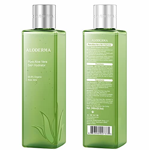 Aloderma Pure Organic Aloe Vera Moisturizing Facial Toner Made With 99.8% Organic Aloe Vera, Skin Toner For Oily & Combination Skin, Hydrating Toner, Soothing Aloe Vera, Improves Skin Tone & Texture #TOP6