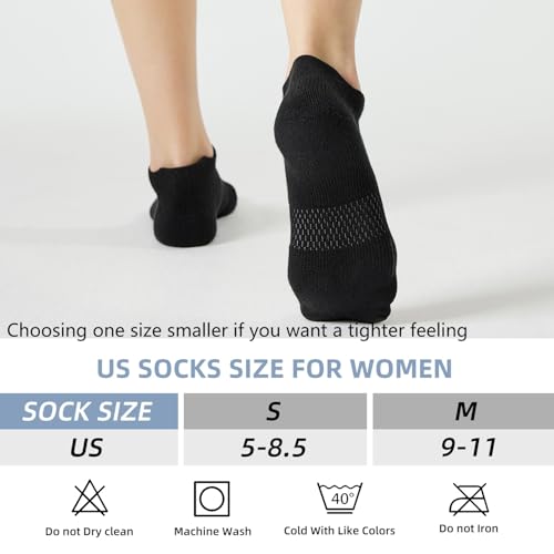 Image of FITRELL 5-6 Pairs Ankle Running Socks for Women Athletic Cushioned Low Cut Tab Sports Socks