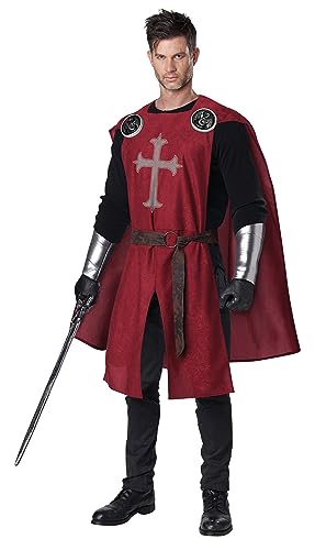 Surcoat de chevalier adulte avec coupe médiévale fluide couleur rouge - 2