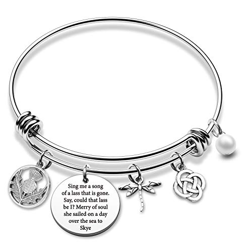 Outlander Themed Gifts Sing Me A Song Lyrics Dragonfly Bracelet Skye Boat Song Claire Jamie Fraser Lover Gift for Outlander Fans(Sing Song BR)