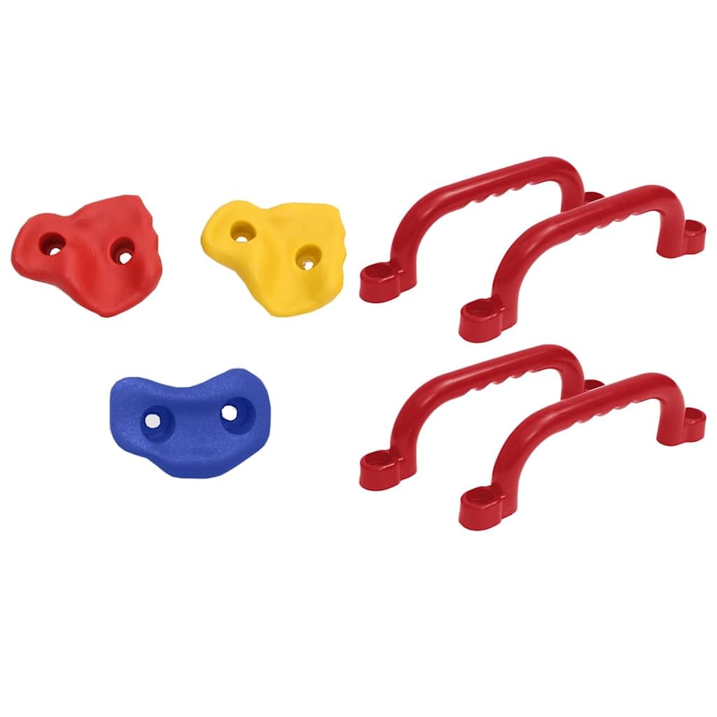 Schaukelsitz Set 2 Stück mit Klettersteinen Blau aus Polyethylen und Metall, für Spielturm Zubehör, Spielplatz, Klettergerüst, Schaukel und Rutsche im Garten draußen für Kinder