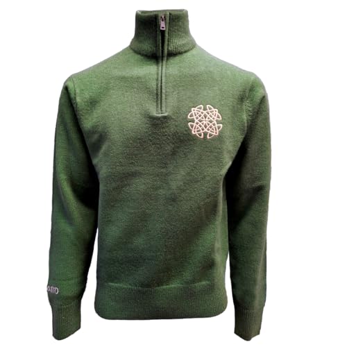 Pull en tricot vert anti-froid style élégant avec nœud celtique