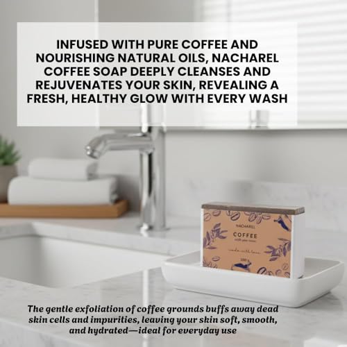 Image of Coffee Soap | Pure & Gentle Bathing Bar for Glowing Skin | Nourishing & Aromatic Soaps for Men & Women | Exfoliating & Antioxidants Cleansing Bar| Soap for All Skin Types | Pack Of 3
