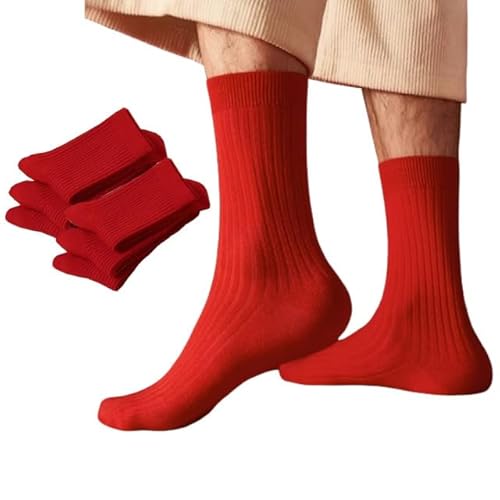 【Lalaso】赤いかかとケア靴下 保湿ソックス 開運 誕生日 還暦祝い 角質ケア ひび割れ ガサガサ対策 ツルツル靴下 プレゼント3足セット MY04 メンズ