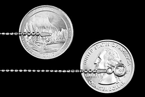 Sterling Silver Diamond-Cut Ball Bead Chain 1.5mm 925 Italy Dog Tag Necklace2