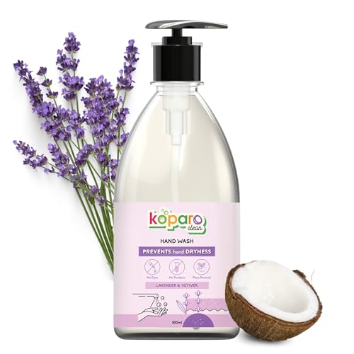 Koparo Clean Natural Hand Wash With Lavender Fragrance | pH Balanced Infused With Glycerin & Tea Tree Oil Germ Protection | All skin | Kids Safe, Eco Friendly, Plant Based | 500 ml - Pack of 1