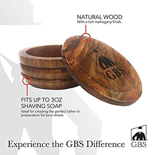 G.b.s Complete Professional Wet Shave Kit Shaving Set- Shave Box Includes 5/8" Inch Carbon Steel Straight Razor With Wooden Handle, Synthetic Hair Shave Brush, Wood Shave Soap Bowl #TOP2