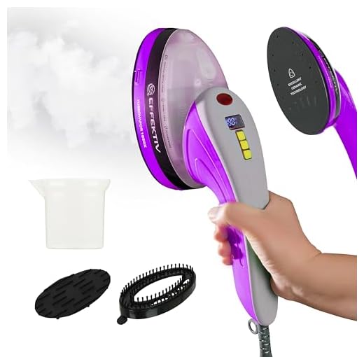 Plancha Vertical Vapor 3 en1 EFFEKTIV 1050X, Vapor Continuo 400mg/min, Vapor de Mano 1600W, Vapor para Ropa Portatil, Depósito 250ml, 4 Modes Digital LED, Suela Ceramica, Autoapagado, Cable 3m