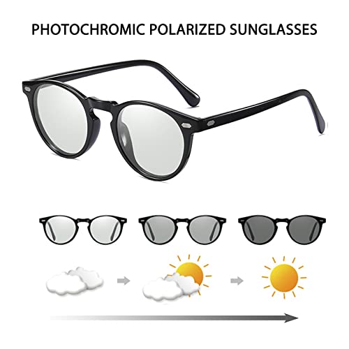 K.LAVER Photochromic Polarized Sunglasses For Men Women UV Protection Round Clear Driving Glasses Anti Glare Eyewear Glasses2