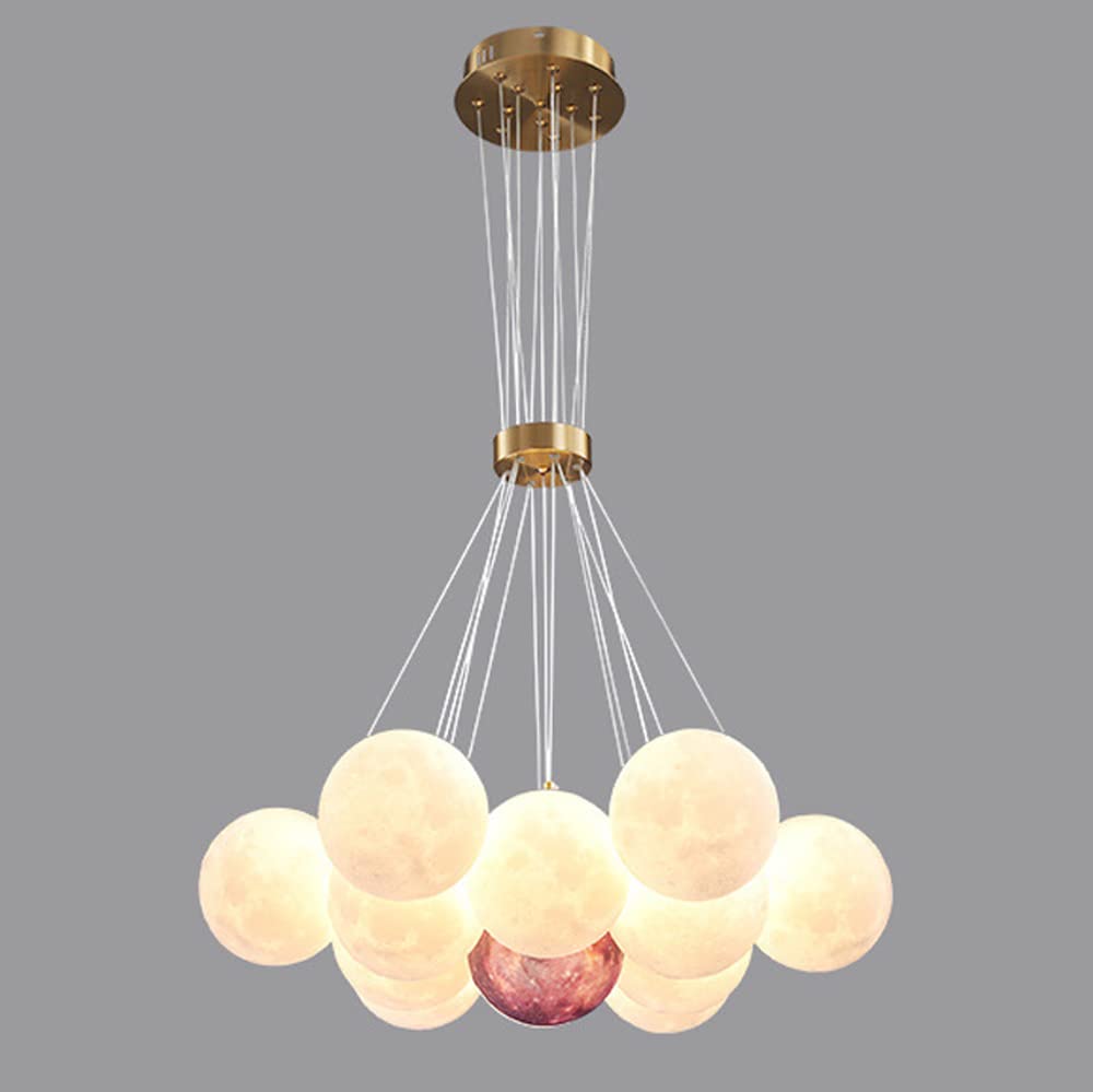 Lampa sufitowa z nadrukiem 3D nowoczesna kreatywność lampka nocna wszechświat planeta księżyc latarnia jadalnia bar lampa wisząca LED pokój dziecięcy SXSHEYSier PLA