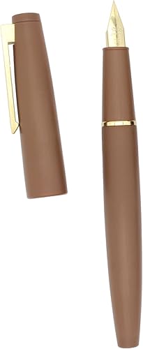 Miniatura 5 de Gullor Pluma estilográfica de color X80, diseño simple con convertidor y caja de regalo, clip dorado, punta ultra fina (0.012 in), marrón