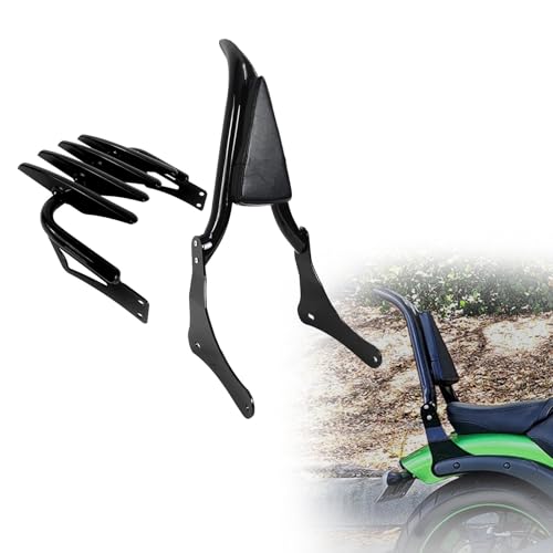 Barre Sissy Noire 24 Pouces avec Porte-Bagages pour Kawasaki Vulcan S 650