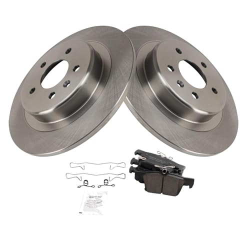 Image of TRQ Rear Brake Pad and Rotor Set Ceramic Compatible with 2016-2018 Buick Envision