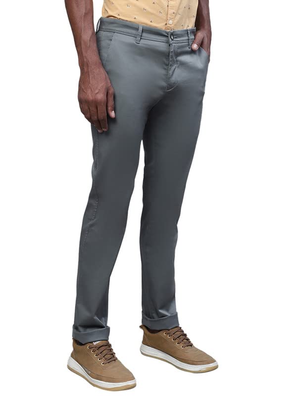 Image of Cantabil Black Solid Non Pleated Regular Fit Mid Rise Formal Trouser for Men | Formal Pants for Men | Formal Wear Regular Fit Trouser for Men (P MTRC00102)