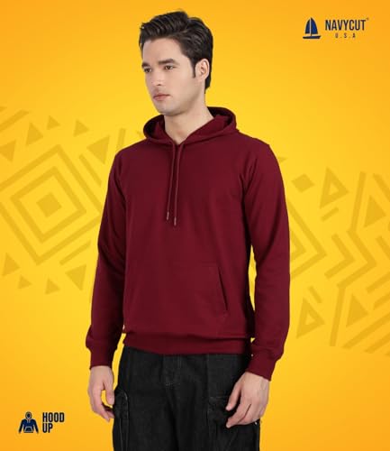 Image of Cotton Hoodies for Men | Pullover | Winter Wear | Hoodie | Hooded Sweatshirt | Kangaroo Pockets Hoodie|Regular Fit |Size S- 2XL