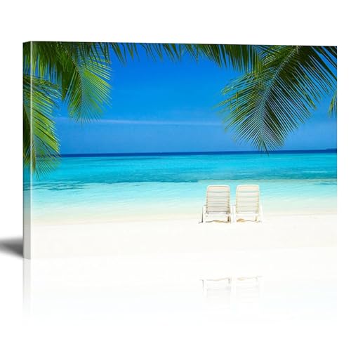 Peinture abstraite ciel bleu et mer impressions HD sur toile encadrée