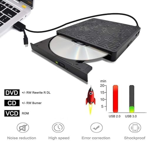 Unidad externa CD DVD 3 en 1 con lector tarjetas USB-C miniatura 3