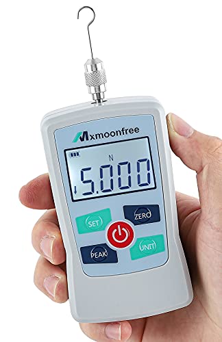 Mxmoonfree 5N Digital Force Gauge Push Pull Gauge Portable Force Meter with Units N LB Kg Oz, Storage Case, Auto Backlit LCD, Auto Power-off (ZMF-5N)