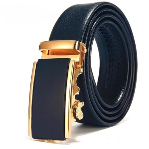 Men's Genuine Leather Belt. Automatic Buckle Formal Business Belt Suitable For Jeans And Trousers. Silver 150cm2