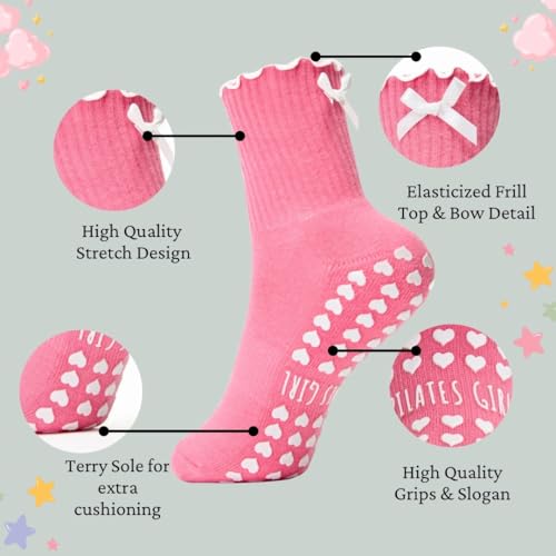 Pilates Grip Socks for Women - Stylish Design with Comfortable Non Slip Sole4